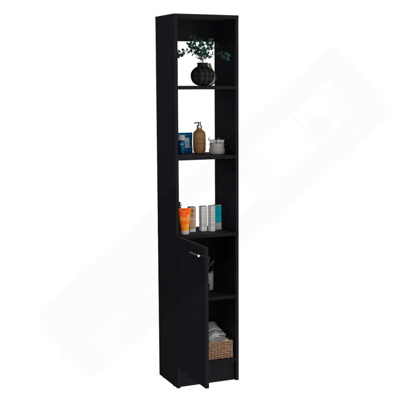 Armoire de rangement en lin avec une porte Parks, une grande armoire de salle de bain avec 6 tablettes, pour salle de bain, salon, cuisine