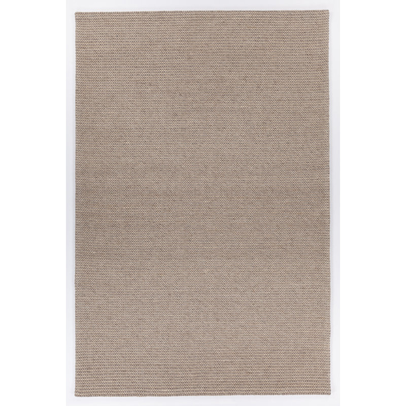 Tapis de zone taupe en laine/coton fait main dhurrie Tori, Rectangle 7 pi 9 po x 10 pi 6 po