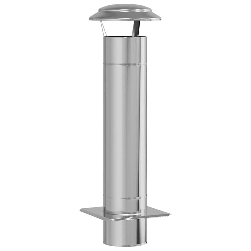 Chimney Head Extension Silver Stainless Steel, 82cm H x 25cm W x 25cm D