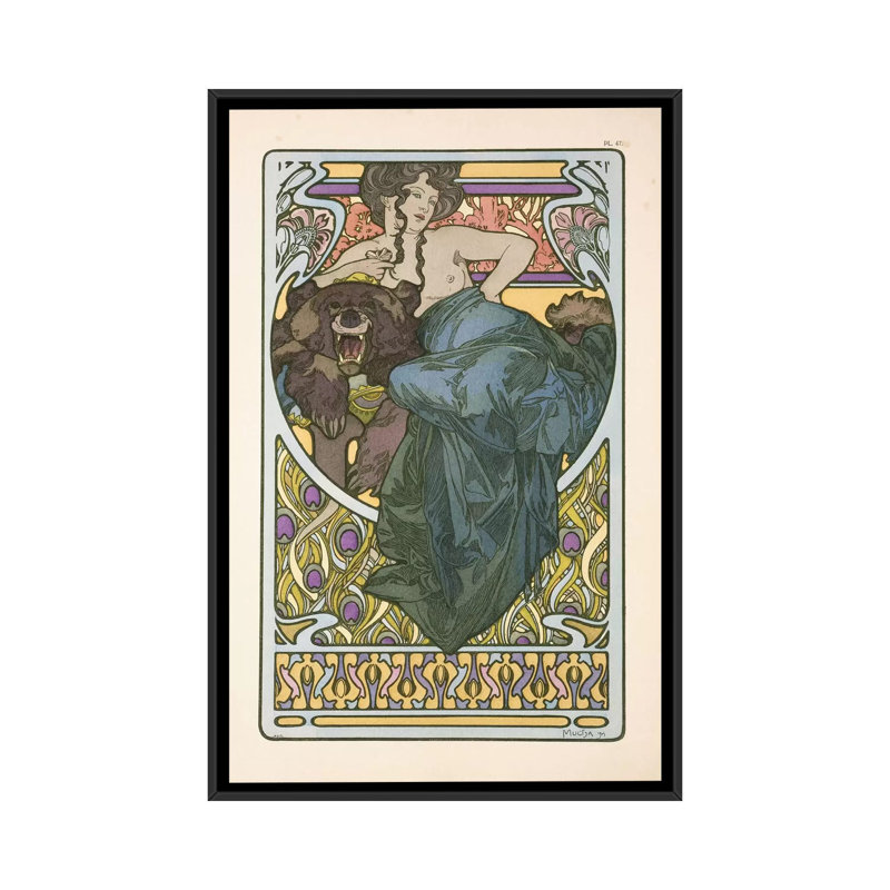 «Plate 47 from documents Decoratifs», impression sur toile, H 26 po x l 18 po x P 1,5 po, Toile encadrée noire, Pas de tapis