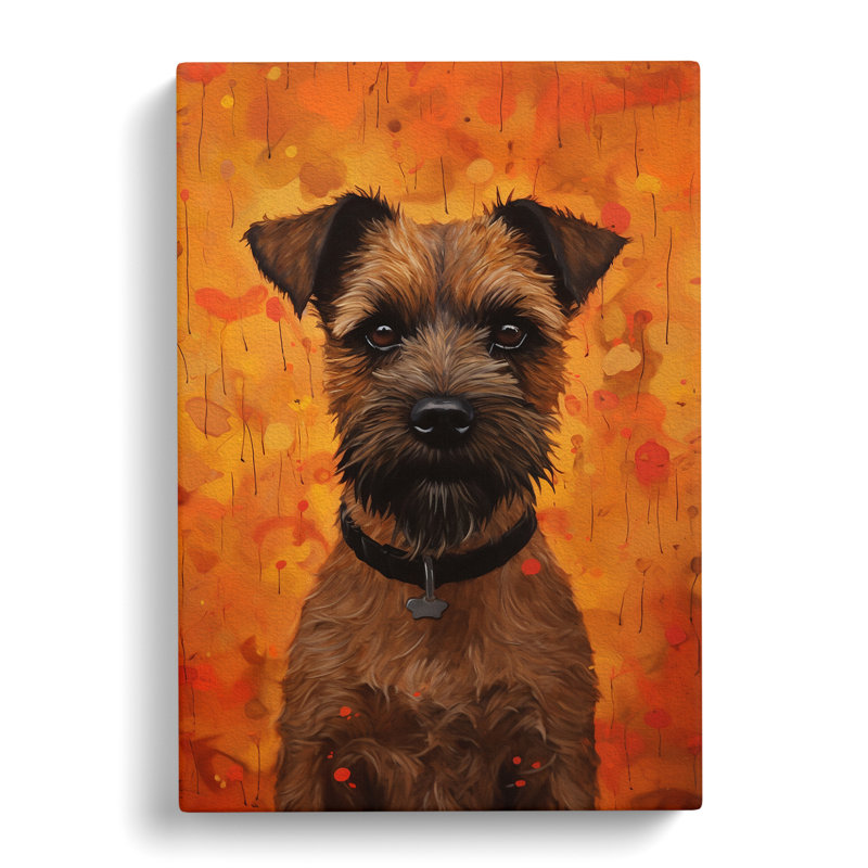 Border Terrier Dadaism - Wrapped Canvas, 76cm H x 50cm W x 3cm D