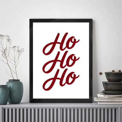 Black Framed Vintage Christmas ha ha ha Wall Art Retro Style Framed Prints