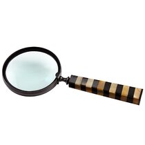 Decorative Magnifying Glass - Contemporary Polyresin Beige/Ivory Ornate Magnifying Glasses for Table Decor Latitude Run