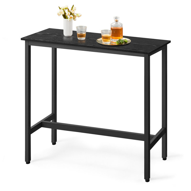 Bar Table, 35.4"H x 39.4"L x 15.7"W, Ebony Black