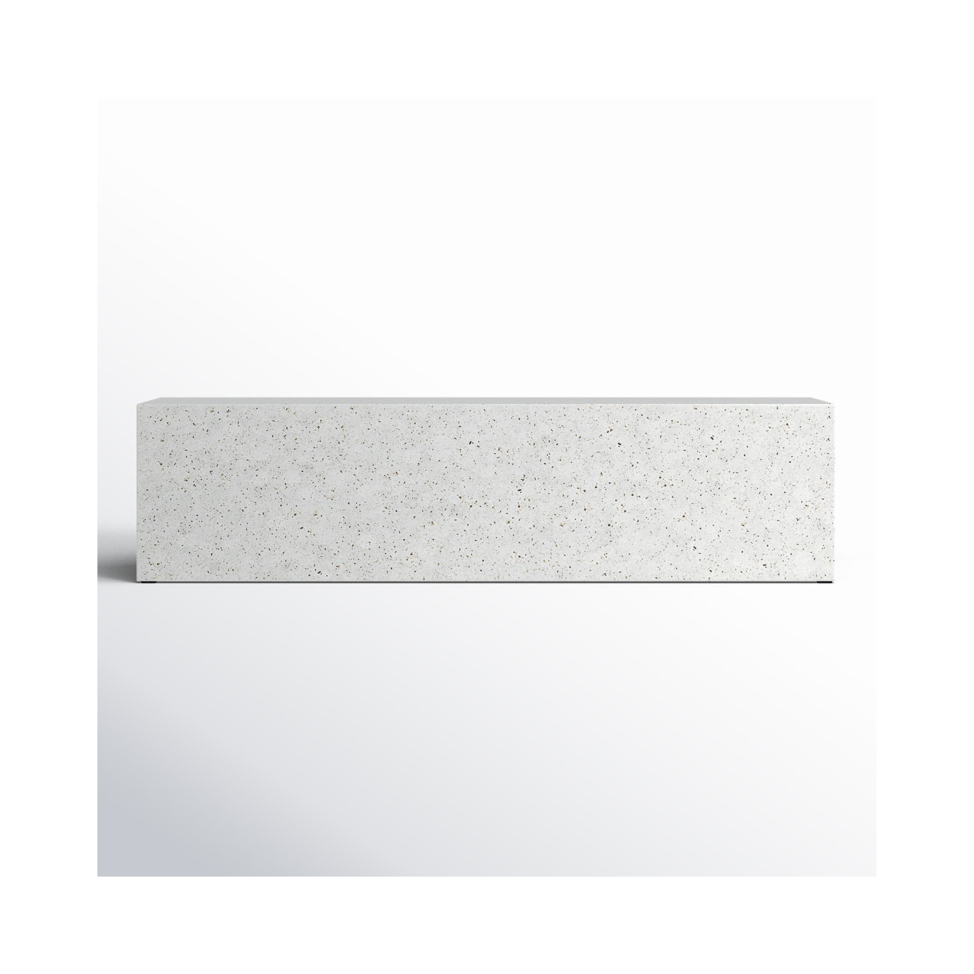 Kareen Bench, Ivory Terrazo, 18"H x 70.75" W x 14" D