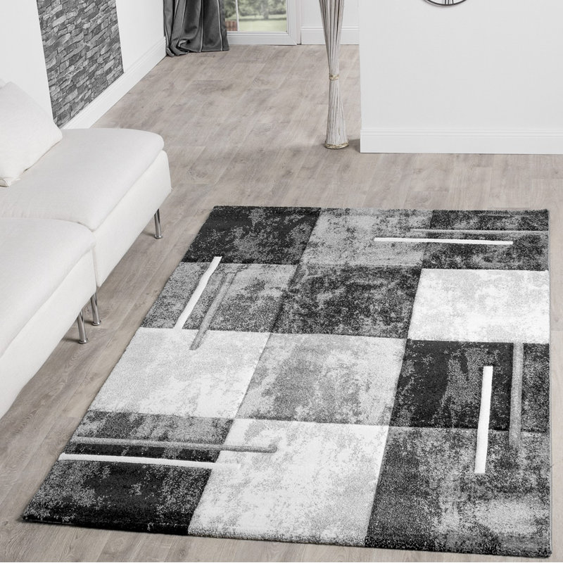Checkered Indoor Rug, Rectangle 2'8" x 4'11"