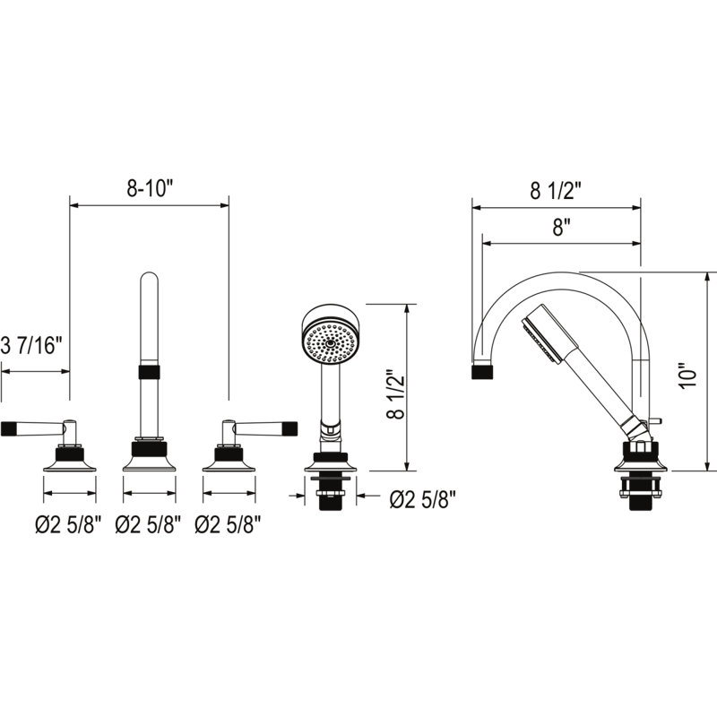 Graceline® Double Handle Roman Tub Faucet, Polished Nickel