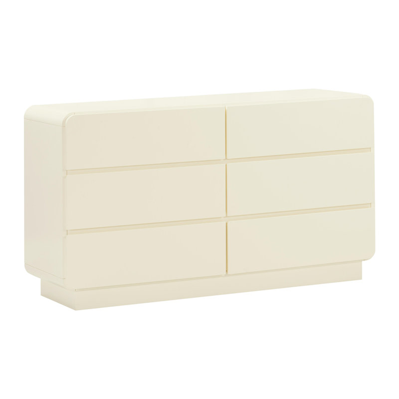 Commode 6 tiroirs Marguerite, Crème, crème