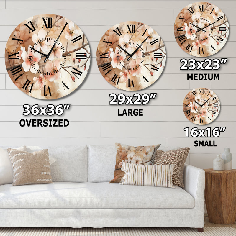 Horloge murale cerise, Surdimensionné