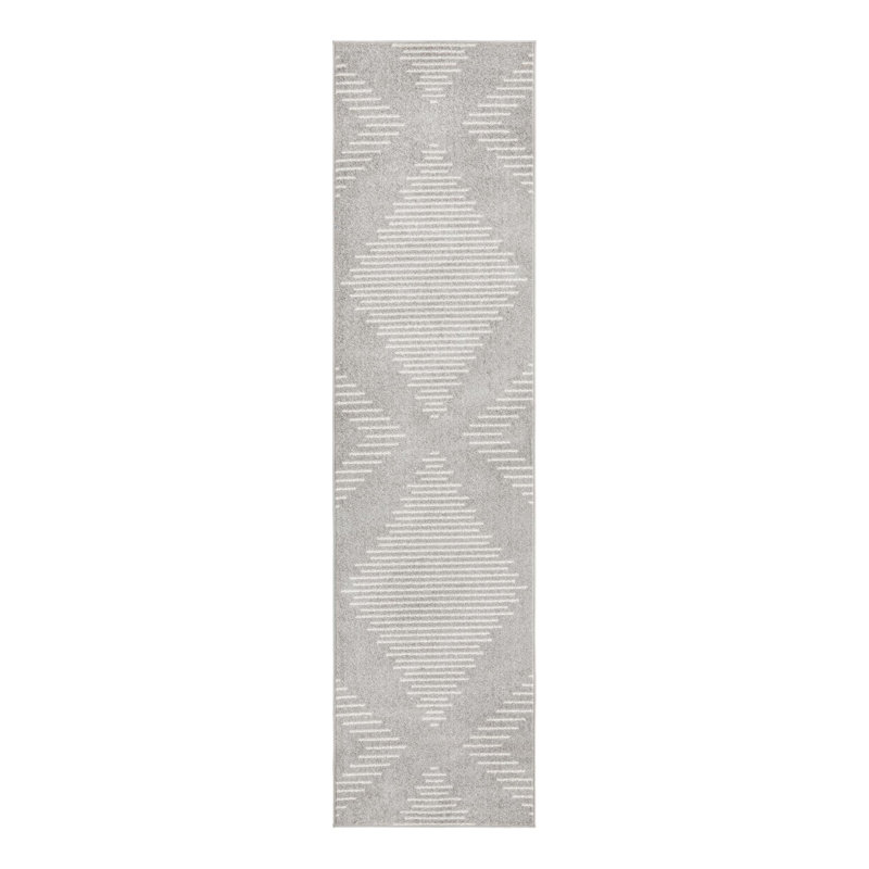 Synthetic Geometric Indoor Rug, Runner 2'7" x 10'