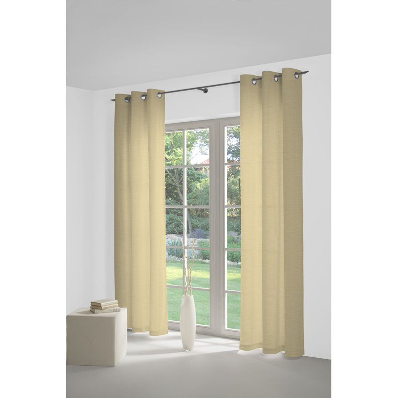 Breedlove Eyelet Room Darkening Single Curtain, 270cm Width x 245cm Drop, Beige