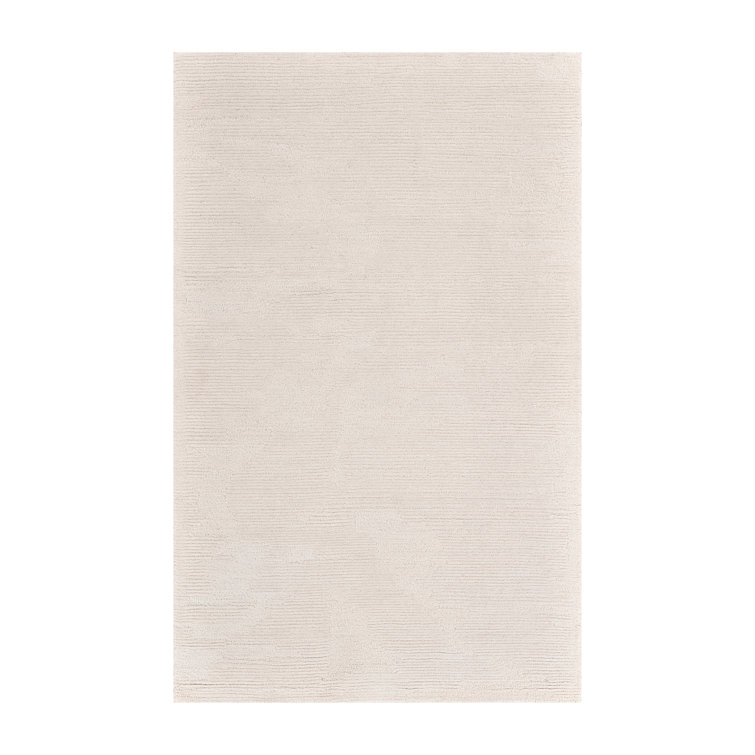 Chappelka Abstract Ivory Hand-Hooked Area Rug