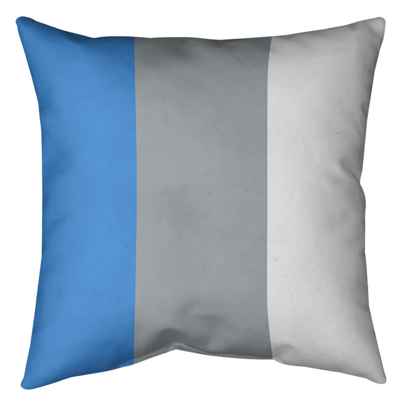 Coussin décoratif d'intérieur/d'extérieur, 16 po x 1 po, Côté blanc / Milieu gris