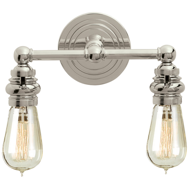 Chapman & Myers Boston Functional Double Light, Polished Nickel
