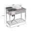 Borough Wharf 50mm W Single Bowl Stainless Steel Flush Kitchen Sink with 1 Faucet Hole