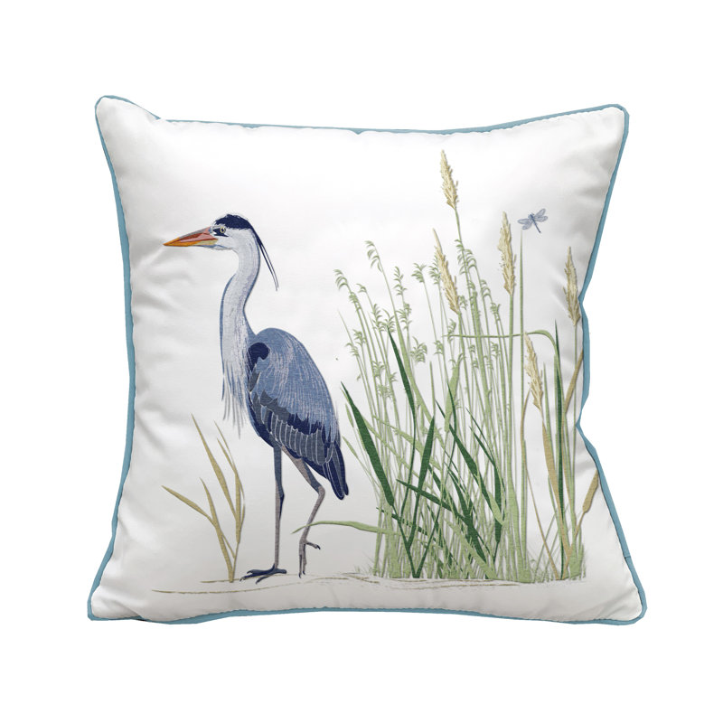 Embroidered Outdoor Throw Pillow