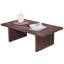 Table basse élégante en bois massif - Style côtier et tropical avec grain de bois naturel unique pour la maison-22810145