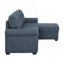 Chaise de rangement réversible avec lit escamotable, revêtement en lin durable et dossier capitonné avec accoudoirs roulés-129687338