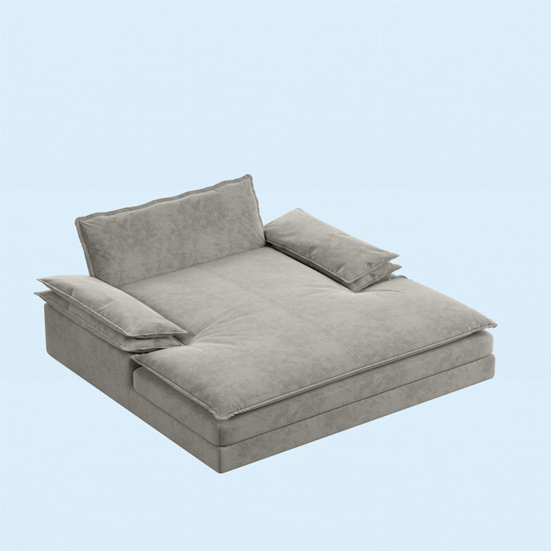 Méridienne moderne surdimensionnée double, fauteuil de lecture rembourré à siège profond avec design détachable, canapé paresseux en chenille avec grands coussins et accoudoirs larges
