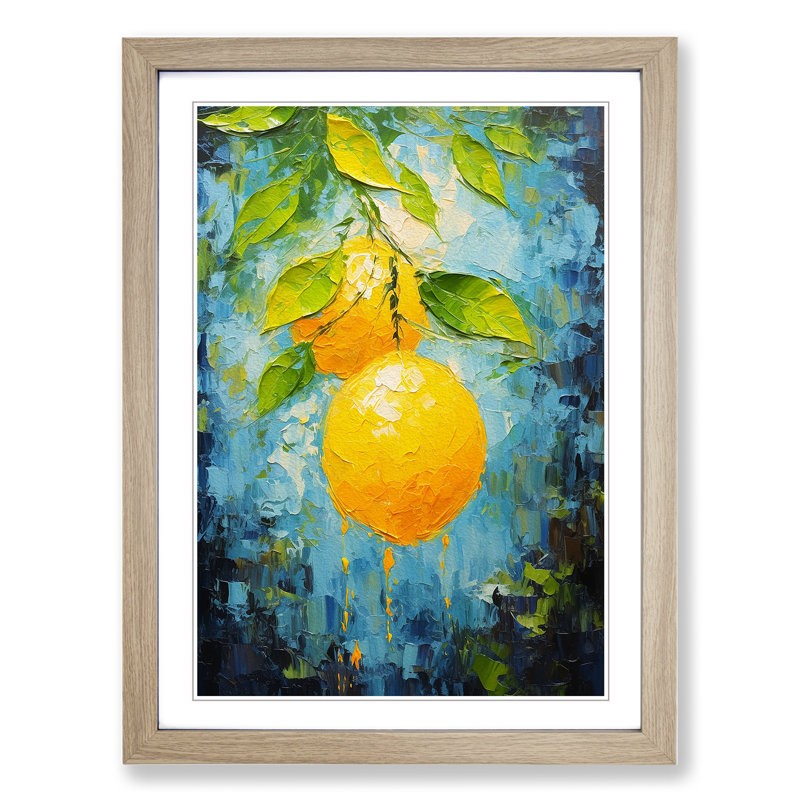 Lemon Fruit Impressionism - Framed Print