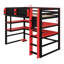 Structure de bureau polyvalente combinant un bureau, un support latéral d'organisation, des tablettes à plusieurs compartiments et une bande lumineuse RVB programmable-309062426