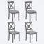 Chaises de salle à manger élégantes et confortables en bois d'hévéa pour la cuisine et le salon