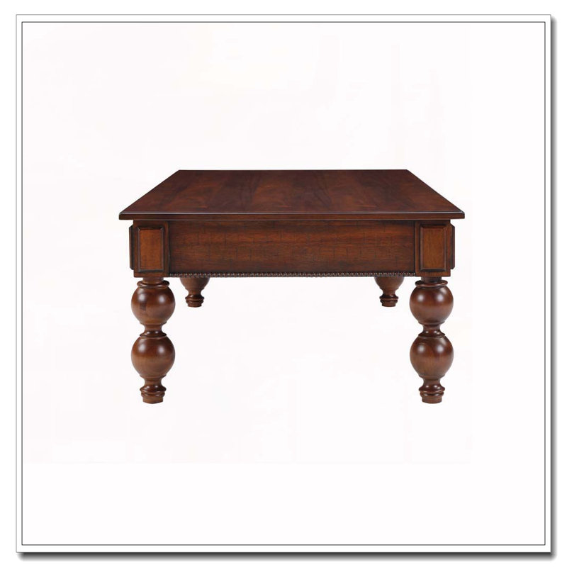 Table basse rectangulaire en bois avec tiroir de rangement, Noyer