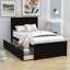 Lit plateforme simple en bois avec 2 tiroirs Elarna-2085044352