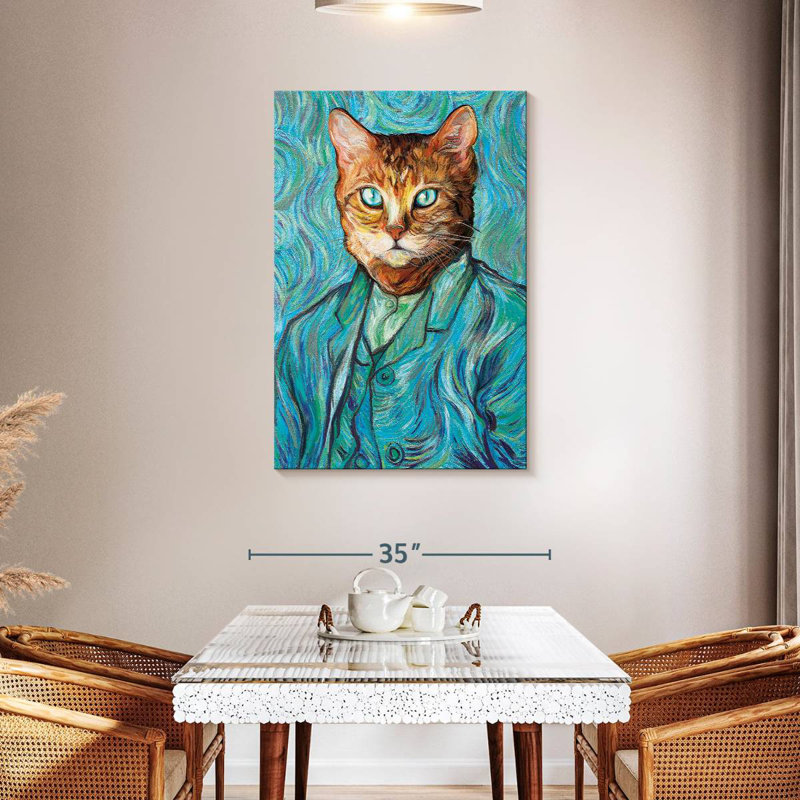 Ketti Van Gogh Inspired Cat Portrait, 45" H x 30" W