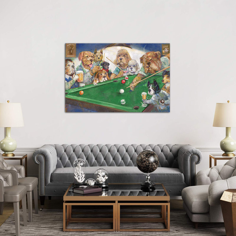 Pool Dogs by Ruane Manning - Wrapped Canvas Print, 66.04 cm H x 45.72 cm W x 3.175 cm D