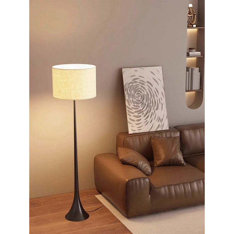 Oudewei Wrought Iron and Fabric Floor Lamp