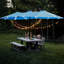 Matériau Parasol de patio double avec base - Jardin double de 15 pieds de large bleu