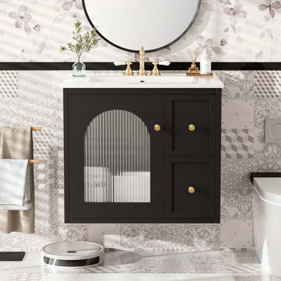 Ensemble de meuble-lavabo sophistiqué avec rangement avancé et design élégant