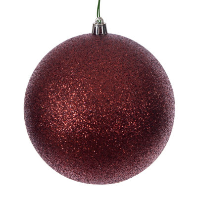  Ornement boule 2,75 "rouge cramoisi scintillant.