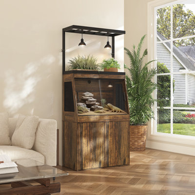 Reptile Terrarium With Plant Shelf