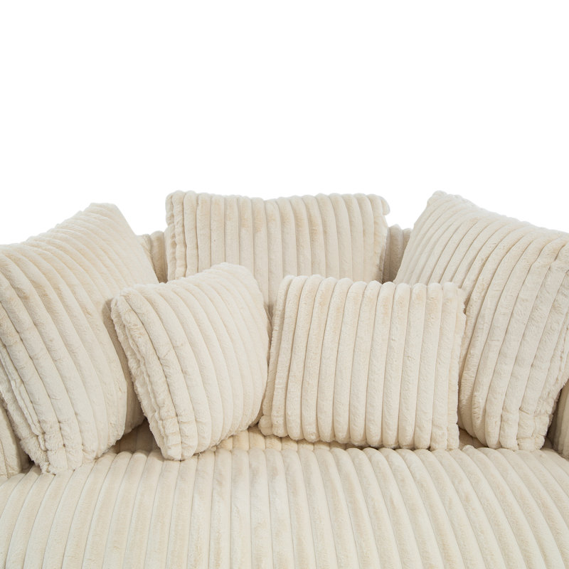 Chaise longue d'intérieur surdimensionnée à housse, Beige