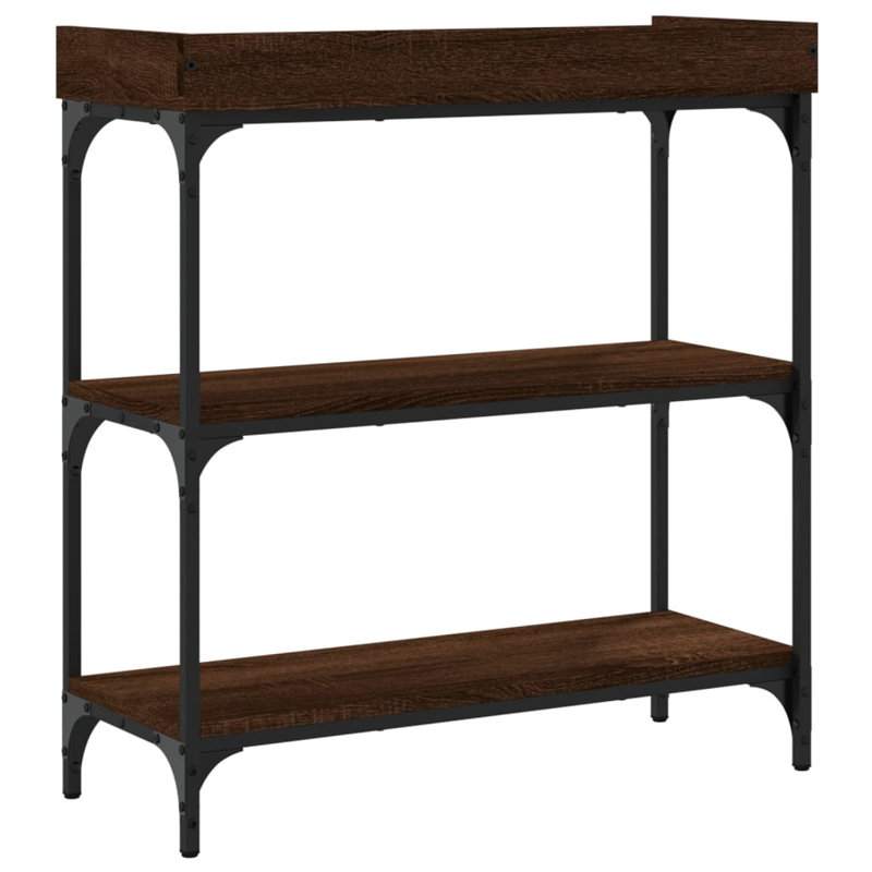 Nyal Console Table, Brown Oak, 80 H x 75 W x 30 D cm