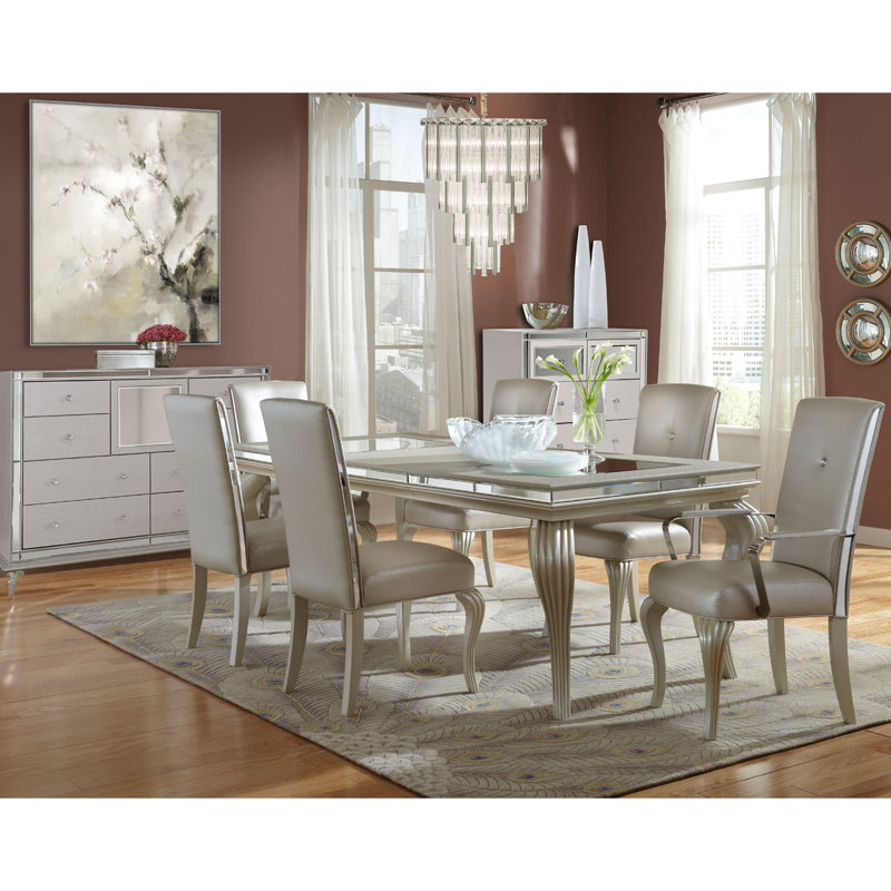 Hollywood Loft Upholstered Dining Chair, Pearl