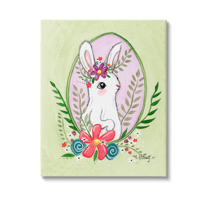 «Spring Bunny & Blossom», art mural sur toile par Michelle Gilsey
