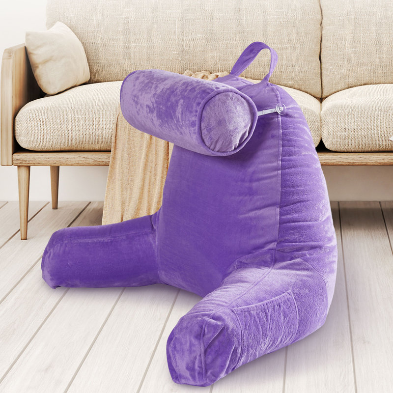  TV and Reading Bolster/Backrest Pillow Cover & Insert, Purple
