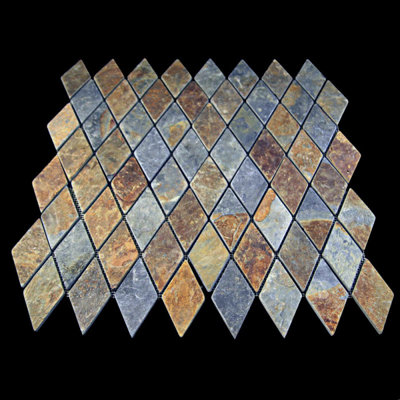 Rusty Slate Diamond 12" x 12" Mosaic Wall & Floor Tile
