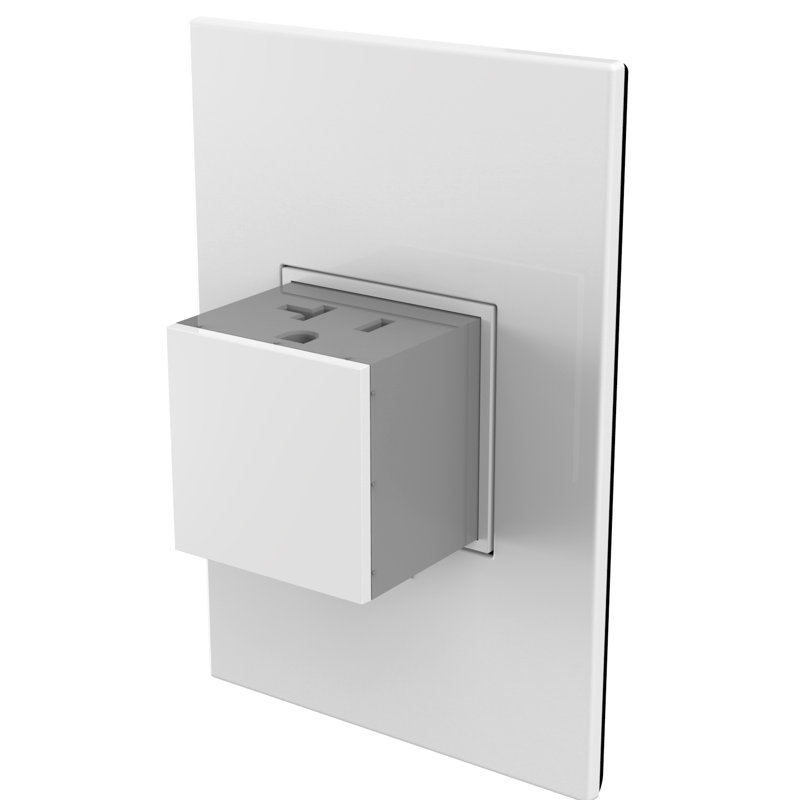 Adorne 20A 1-Gang Tamper-Resistant Pop-Out Outlet, White