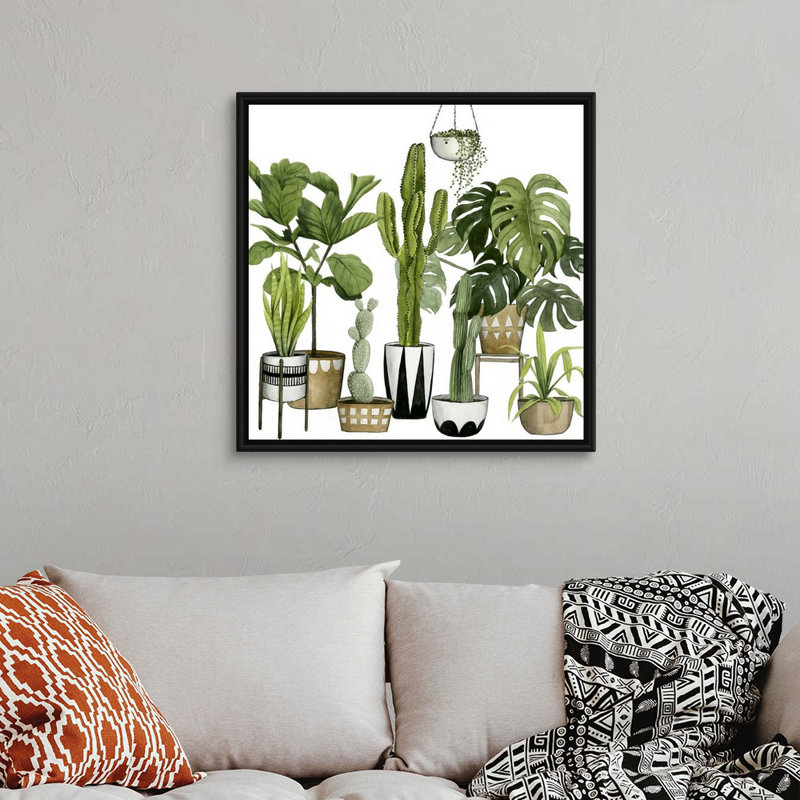 «Plant Haven I», art mural sur toile, Toile avec cadre noir, H 30 po x l 30 po x P 1,75 po