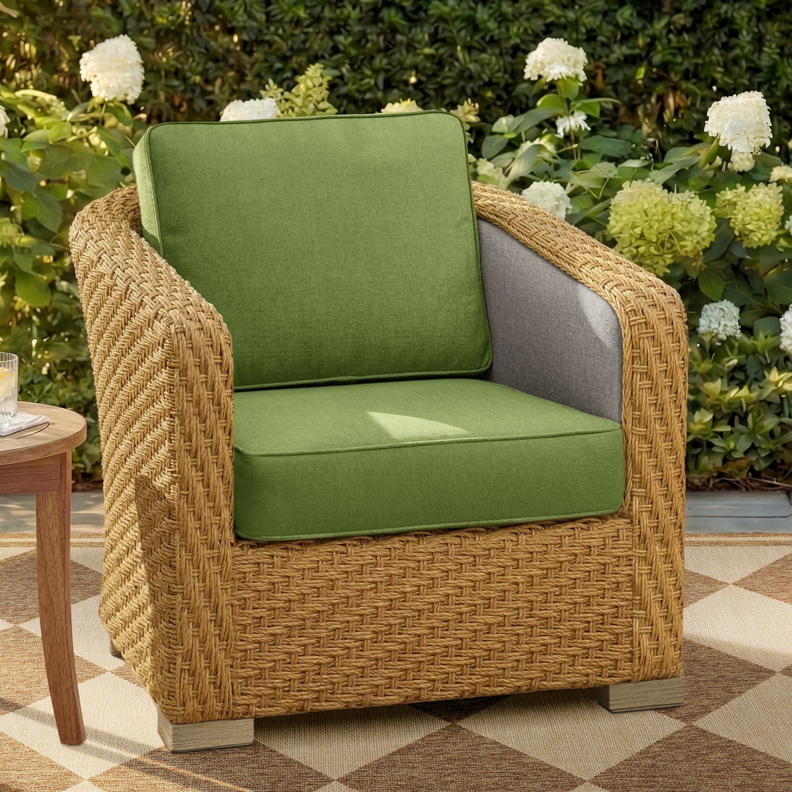 27" Sunbrella® Seat and Back Cushion, Spectrum Cilantro Sunbrella® Plainweave, 23.5" W x 23" D