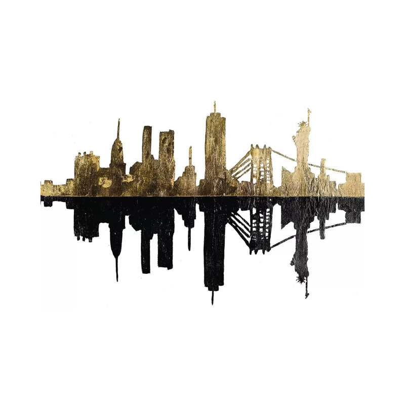 Contemporary Ny Gold by Patricia Pinto - Wrapped Canvas Gallery-Wrapped Canvas Giclée, 66.04 cm H x 45.72 cm W