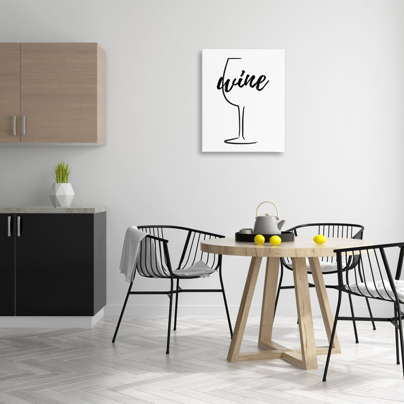 "Verre à vin minimal" par Martina Pavlova sur toile, H 30 po x l 24 po