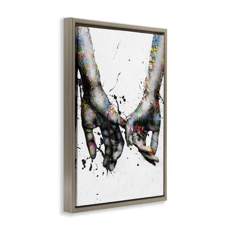 Toile flottante encadrée «Modern Splash» par Reinders, Cadre flottant orme Montalcino, H 31 po x l 21 po
