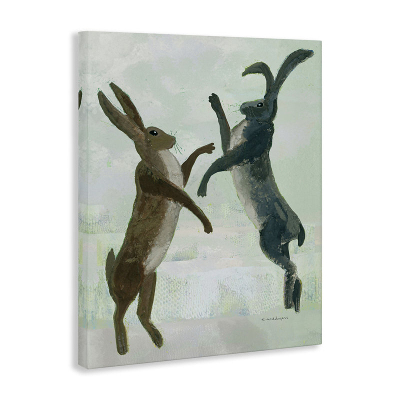 «Rustic Boxing Hares Canvas», conception par Kay Widdowson, H 20 po x l 16 po