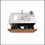 Meuble-lavabo rayé en noyer rayé de 36 po avec lavabo en céramique blanc Deleta, pré-assemblé 