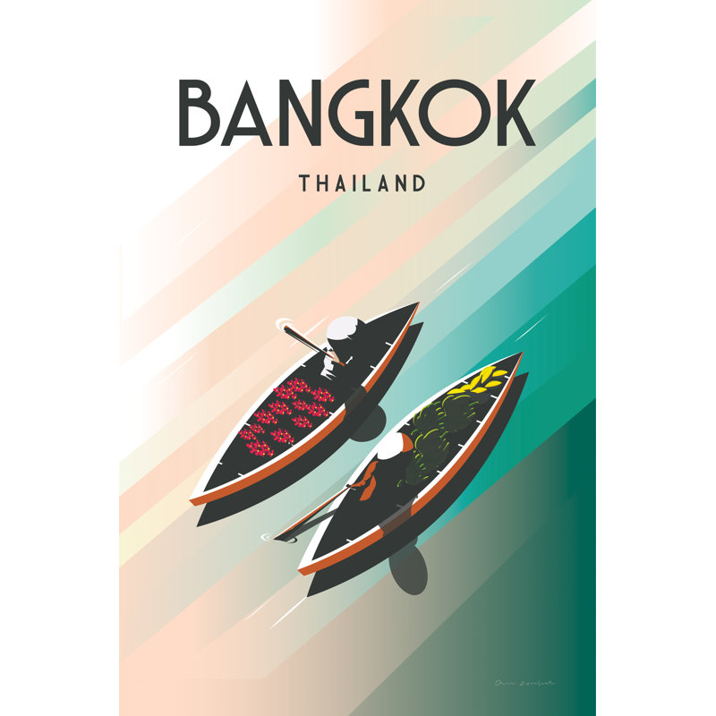 Bangkok, Thaïlande, H 18 po x l 12 po, Oui, Cadre simple érable érable